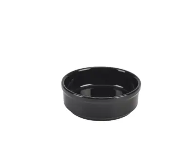 Genware Porcelain Black Round Dish 10cm/ 4"