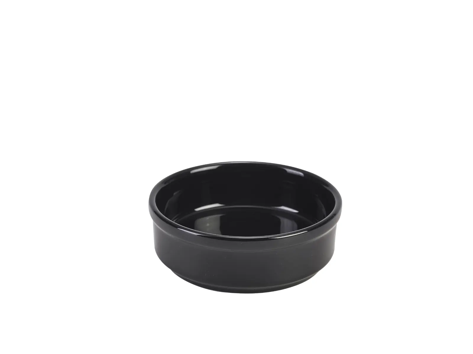 Genware Porcelain Black Round Dish 10cm/ 4"