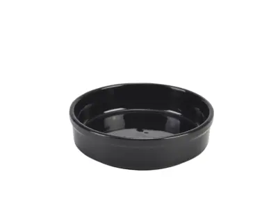 Genware Porcelain Black Round Dish 13cm/ 5"