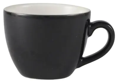 Genware Porcelain Black Bowl Shaped Cup 9cl/ 3oz