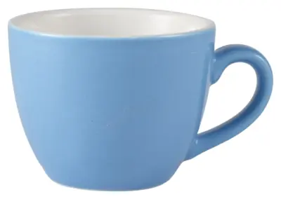 Genware Porcelain Blue Bowl Shaped Cup 9cl/ 3oz