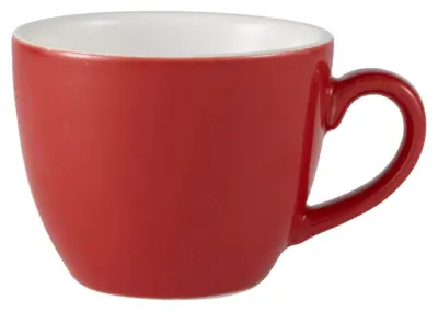 Genware Porcelain Red Bowl Shaped Cup 9cl/ 3oz
