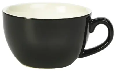 Genware Porcelain Black Bowl Shaped Cup 17.5cl/ 6oz