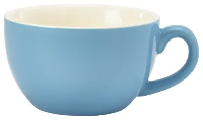 Genware Porcelain Blue Bowl Shaped Cup 17.5cl/ 6oz