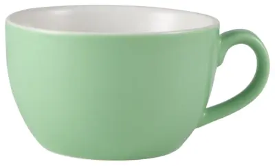 Genware Porcelain Green Bowl Shaped Cup 17.5cl/ 6oz