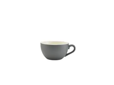 Genware Porcelain Matt Grey Bowl Shaped Cup 17.5cl/ 6oz