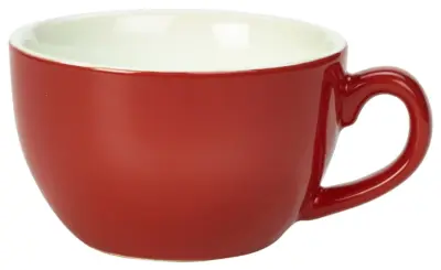 Genware Porcelain Red Bowl Shaped Cup 17.5cl/ 6oz