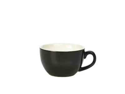 Genware Porcelain Black Bowl Shaped Cup 25cl/ 8.75oz