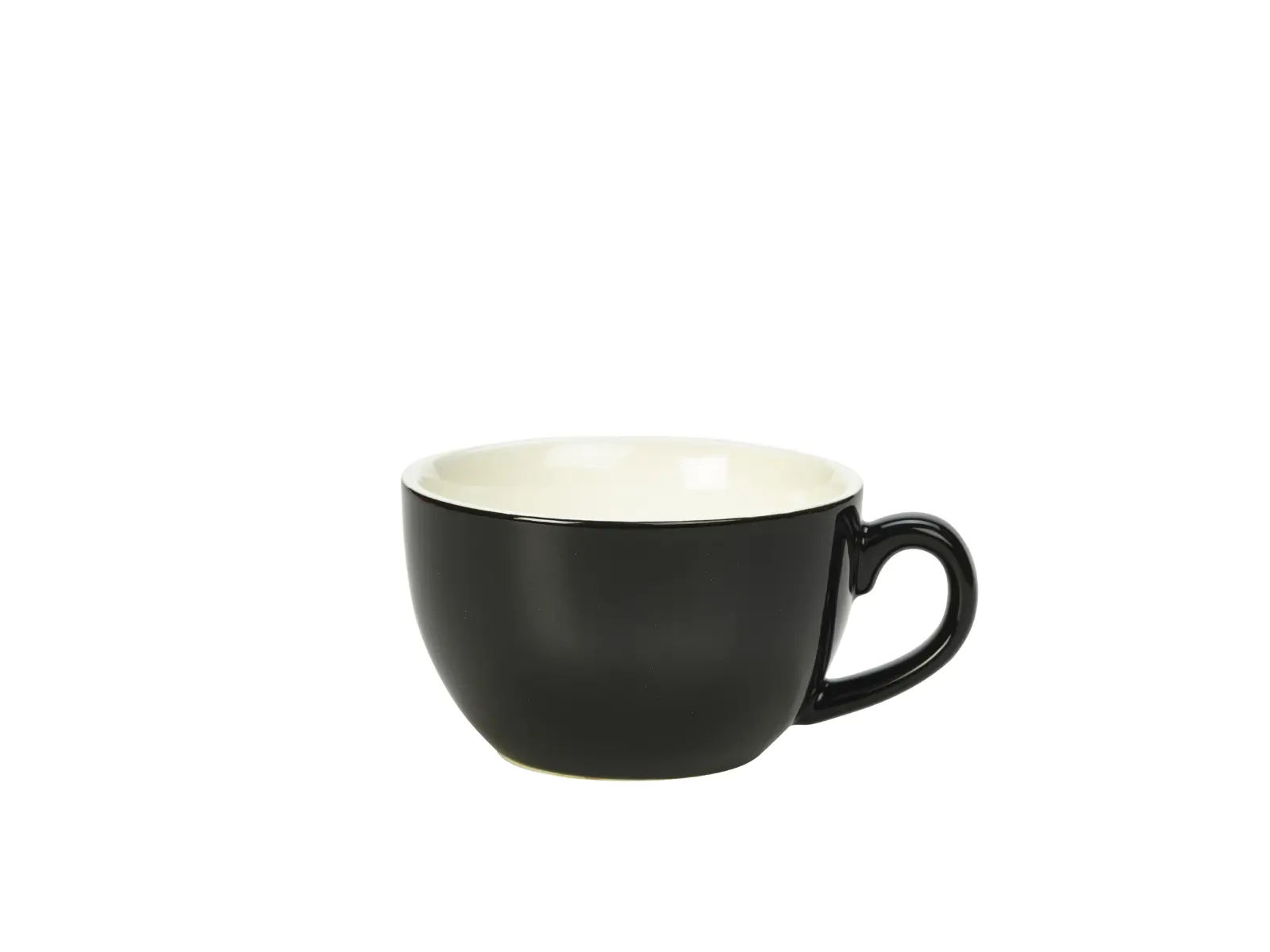 Genware Porcelain Black Bowl Shaped Cup 25cl/ 8.75oz