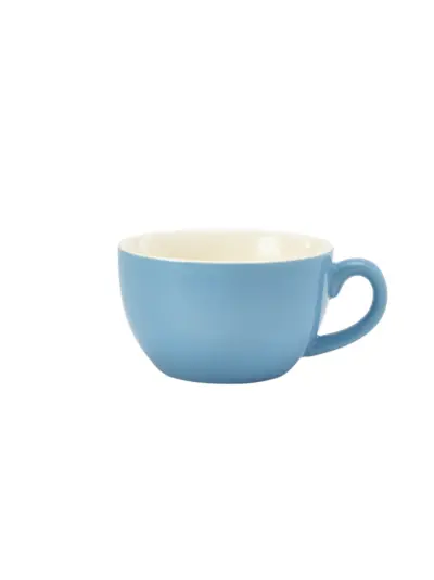 Genware Porcelain Blue Bowl Shaped Cup 25cl/ 8.75oz
