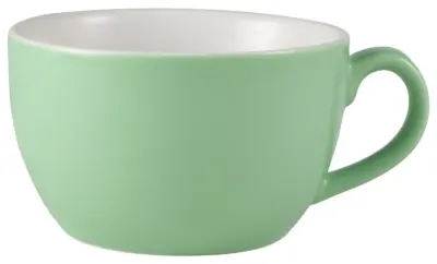Genware Porcelain Green Bowl Shaped Cup 25cl/ 8.75oz