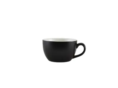 Genware Porcelain Matt Black Bowl Shaped Cup 25cl/ 8.75oz