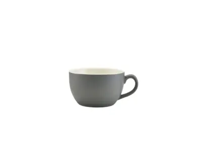 Genware Porcelain Matt Grey Bowl Shaped Cup 25cl/ 8.75oz