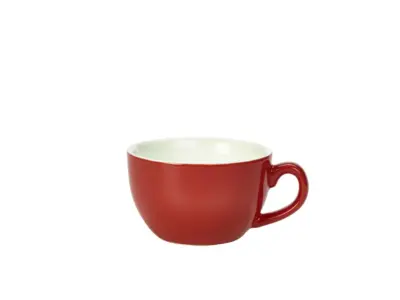 Genware Porcelain Red Bowl Shaped Cup 25cl/ 8.75oz