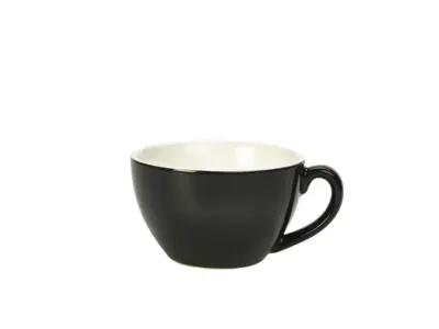 Genware Porcelain Black Bowl Shaped Cup 34cl/ 12oz