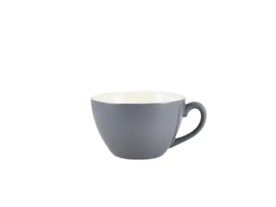 Genware Porcelain Grey Bowl Shaped Cup 34cl/ 12oz