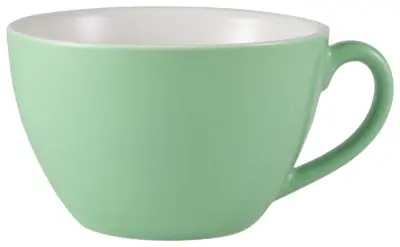 Genware Porcelain Green Bowl Shaped Cup 34cl/ 12oz