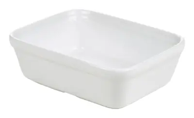 Genware Porcelain Rectangular Pie Dish 15.5x11.5cm/ 6 x 4.5"