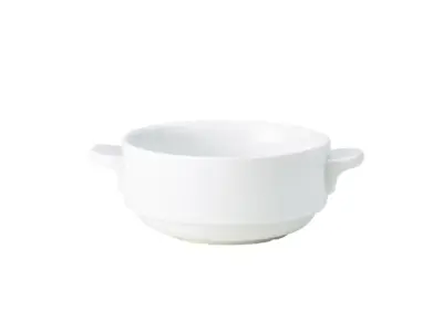 Genware Porcelain Lugged Soup Bowl 25cl/ 8.75oz