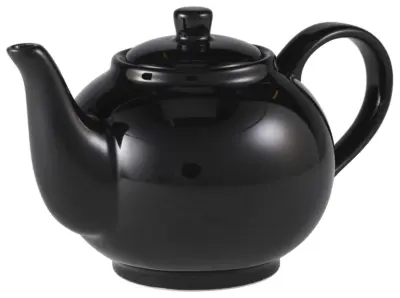 Genware Porcelain Black Teapot 45cl/ 15.75oz