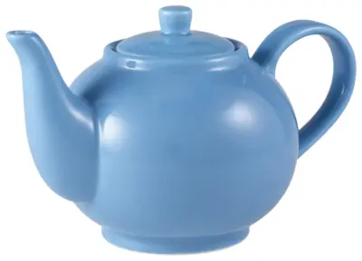Genware Porcelain Blue Teapot 45cl/ 15.75oz