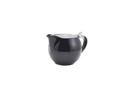 GenWare Porcelain Black Teapot with St/ St Lid & Infuser 50cl/ 17.6oz