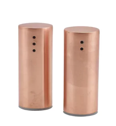 Copper Plated Straight Sided Salt & Pepper Set 7.5cm