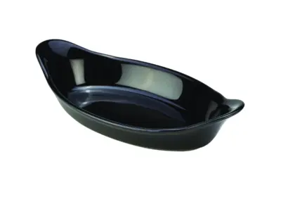 GenWare Stoneware Black Oval Eared Dish 22cm/ 8.5"