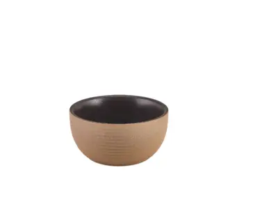 GenWare Kava Black Stoneware Ribbed Round Bowl 11.5cm