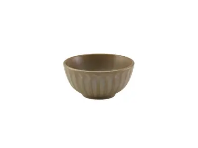Terra Porcelain Matt Grey Scalloped Round Bowl 13.8cm