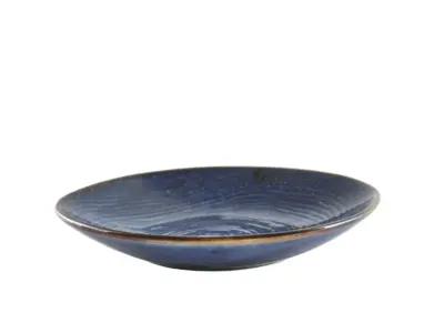 Terra Porcelain Aqua Blue Organic Coupe Bowl 26.5cm