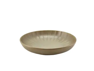 Terra Porcelain Matt Grey Scalloped Coupe Bowl 25.4cm