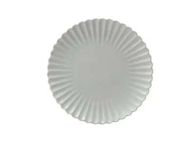 Incise Porcelain Scalloped Coupe Plate 30cm