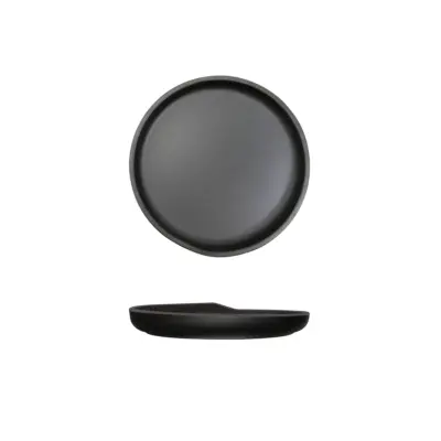 Black Copenhagen Round Melamine Plate 17cm