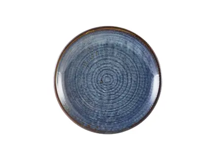 Terra Porcelain Aqua Blue Deep Coupe Plate 25cm