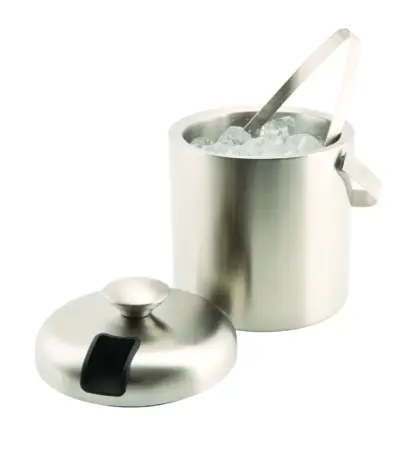 Genware Insulated St/St Ice Bucket & Tong 1.2L