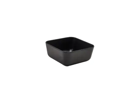 GenWare Melamine Black Jute Square Buffet Bowl 20cm