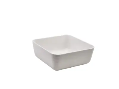 GenWare Melamine White Jute Square Buffet Bowl 25cm