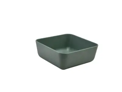 GenWare Melamine Green Jute Square Buffet Bowl 25cm