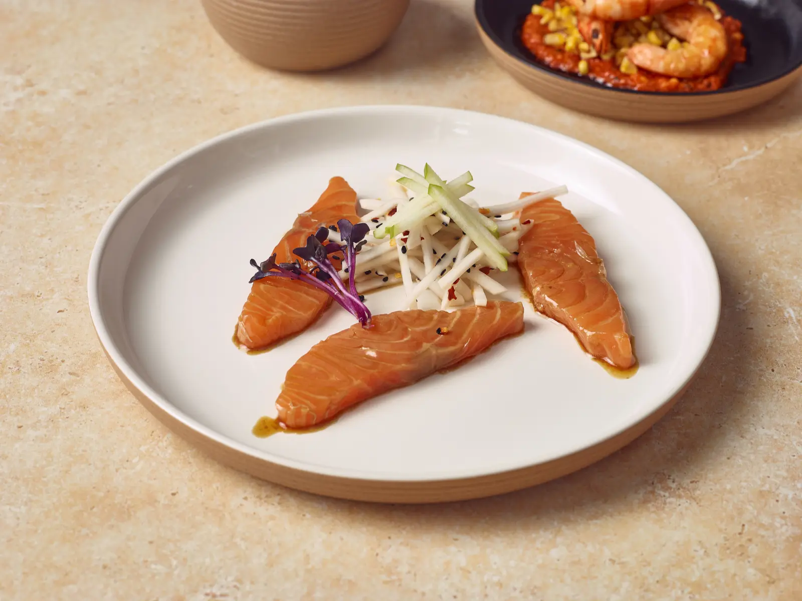 GenWare Kava White Stoneware Ribbed Plate 25cm - Image 4