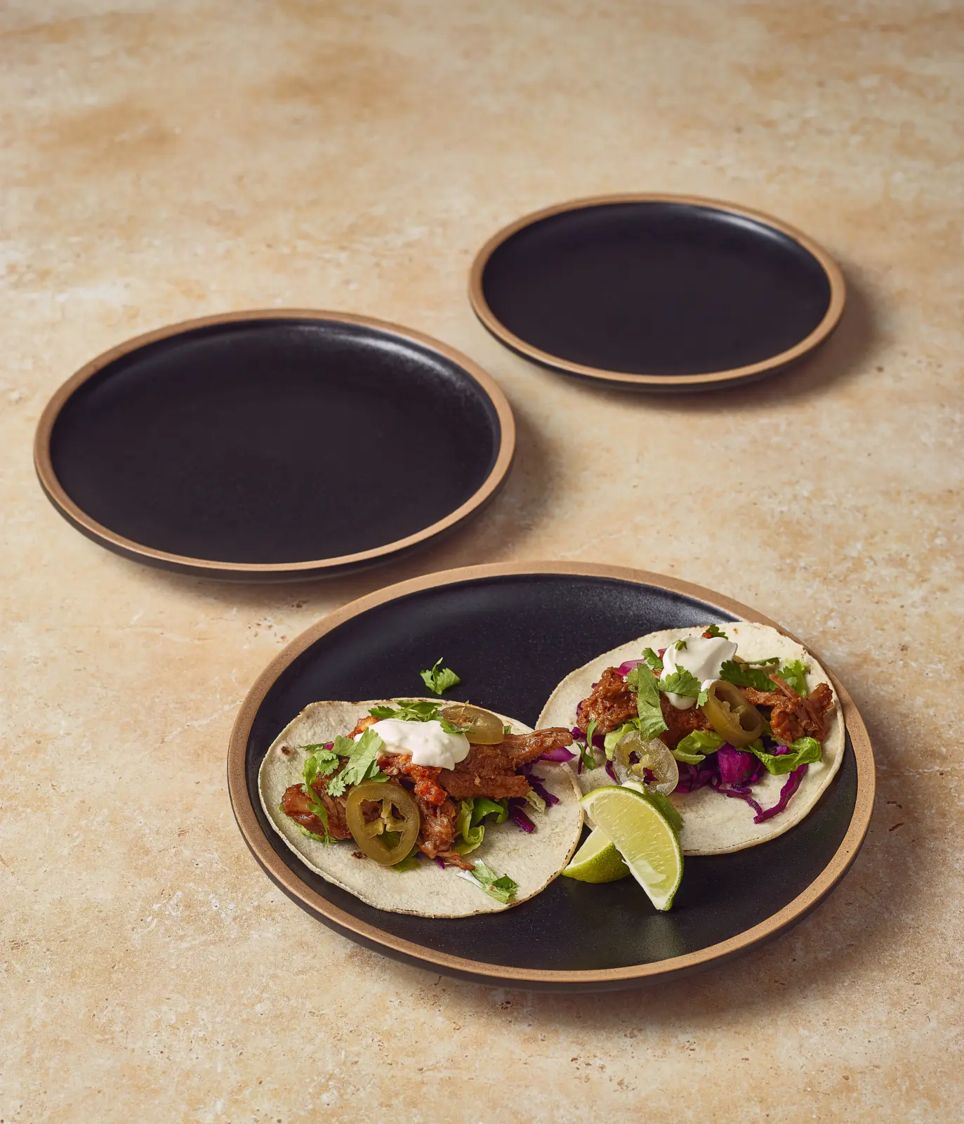 GenWare Kava Black Stoneware Coupe Plate 20cm - Image 2