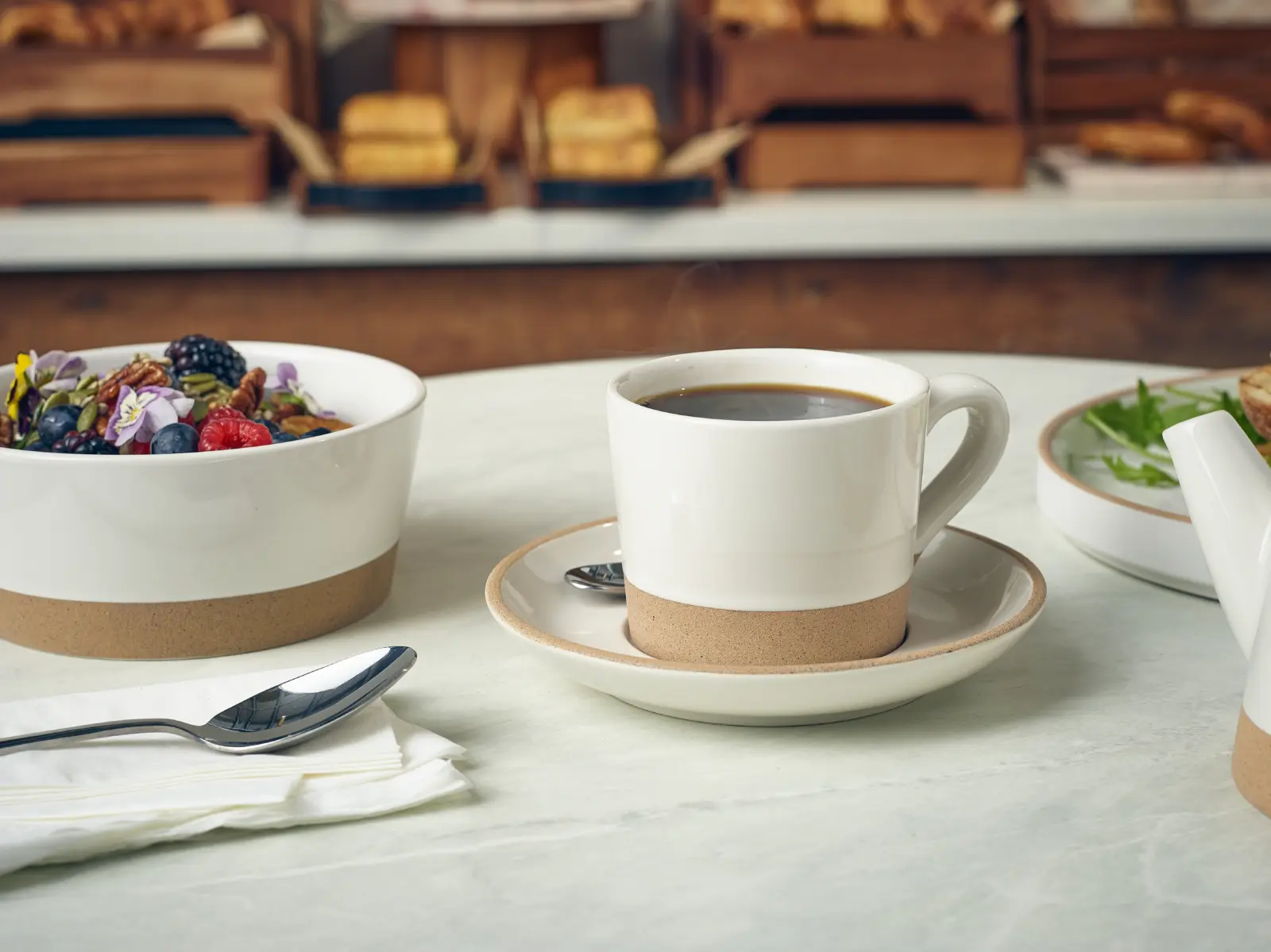 GenWare Kava White Stoneware Saucer 16cm - Image 3