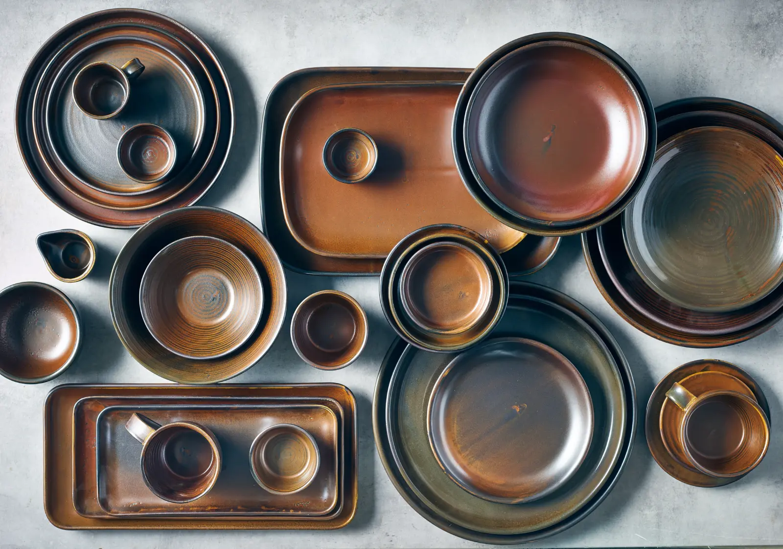 Terra Porcelain Rustic Copper Narrow Rectangular Platter 31 x 14cm - Image 2