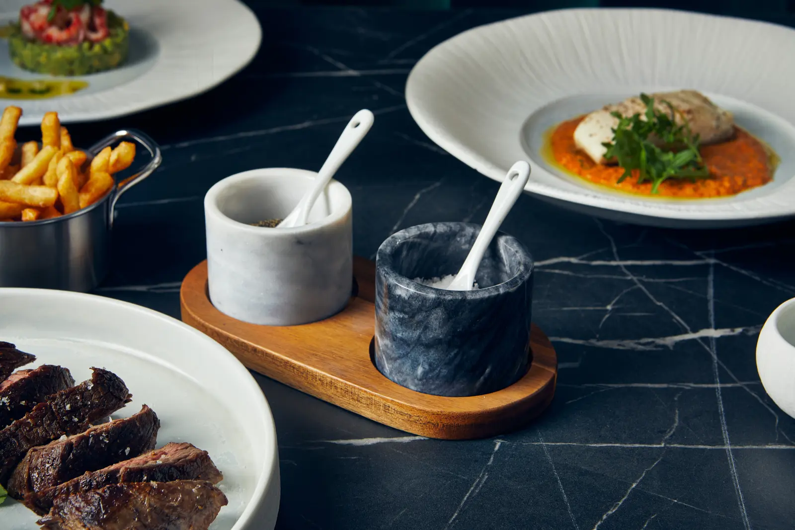 Marble Salt & Pepper Pot Set - Image 2