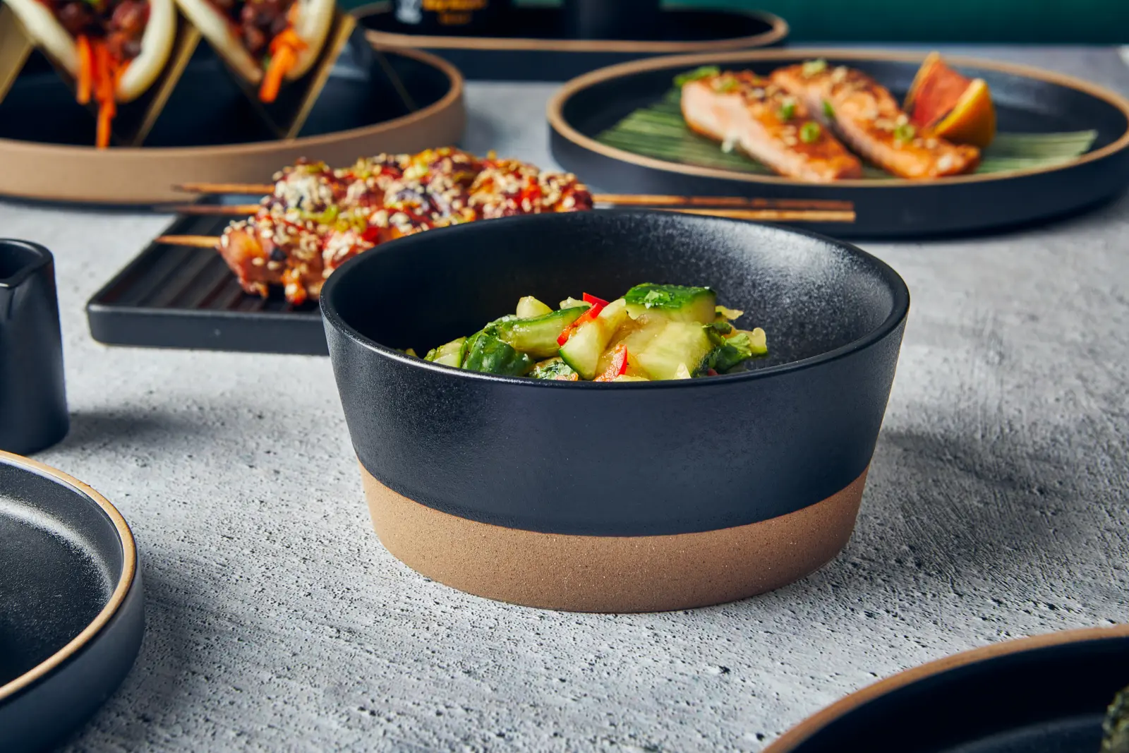 GenWare Kava Black Stoneware Bowl 15.5cm - Image 4