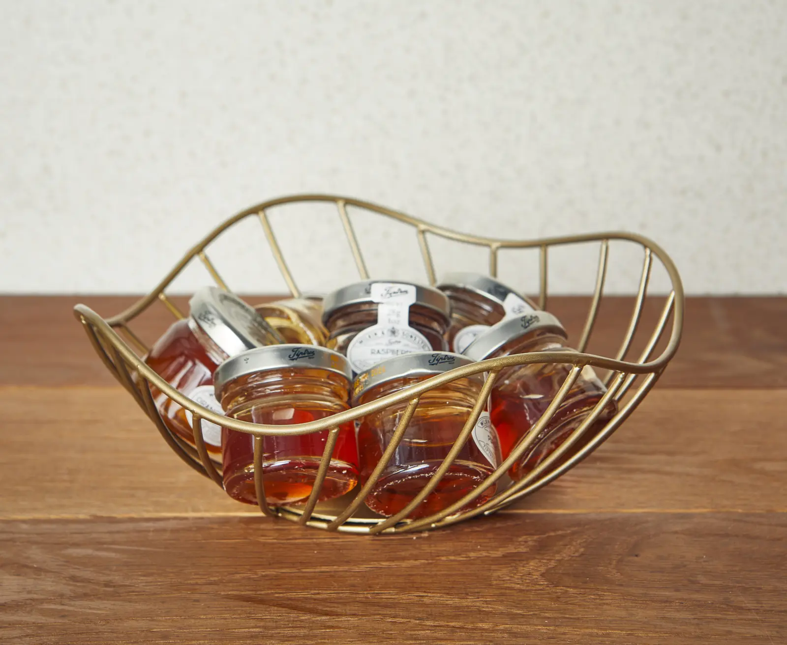GenWare Lotus Leaf Gold Wire Basket 20 x 8cm - Image 2