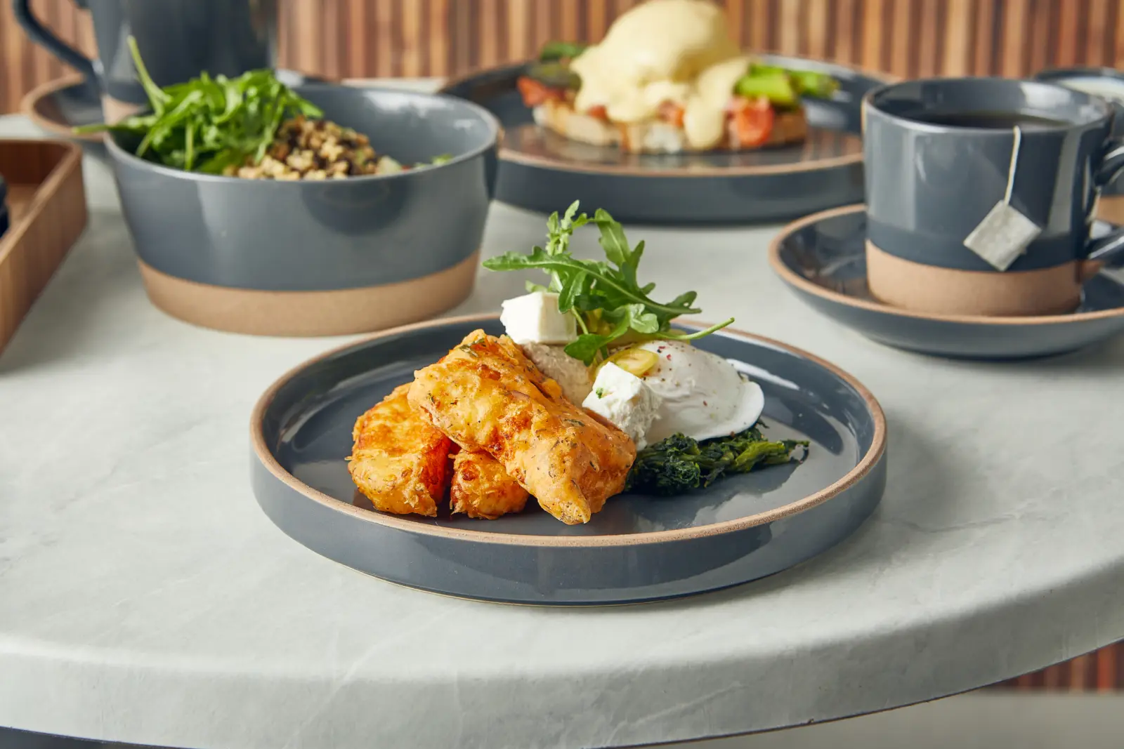 GenWare Kava Dark Grey Stoneware Presentation Plate 20cm - Image 2