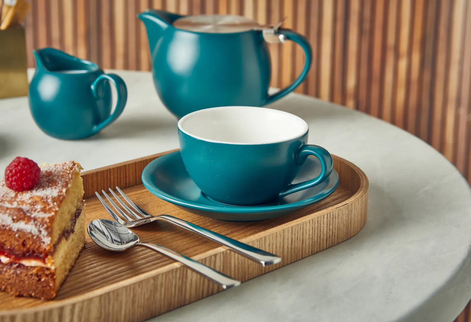 GenWare Porcelain Matt Teal Saucer 16cm/ 6.25" - Image 2