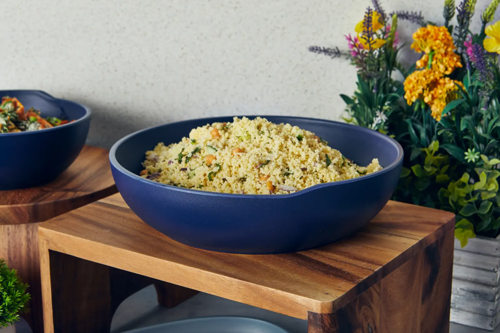 Denim Blue Copenhagen Melamine Bowl 28 x 7.5cm - Image 2