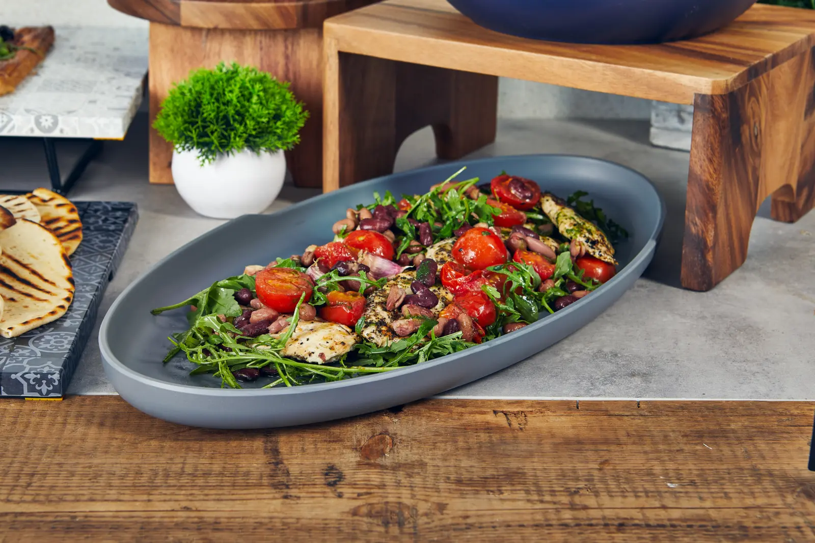 Grey Copenhagen Oval Melamine Dish 55 x 27.5cm - Image 2